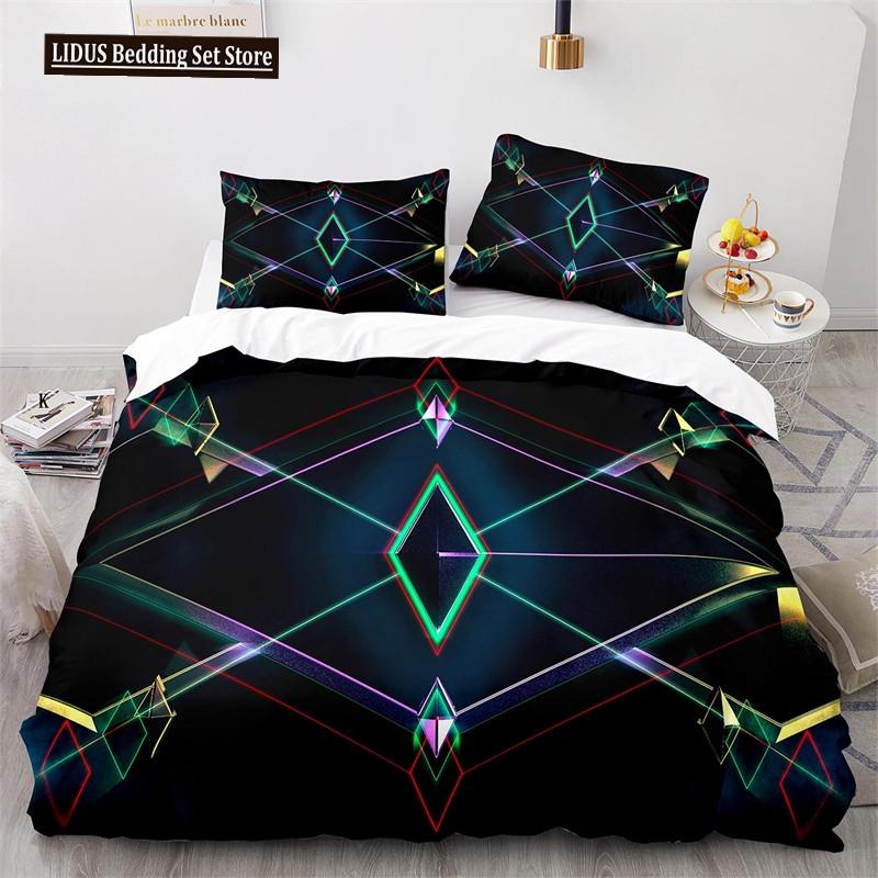 

Colorful Geometric Duvet Cover Set Psychedelic Swirl King Size Kids Bedding Polyester Comforter Cover With Pillowcase EU single(135x200cm)