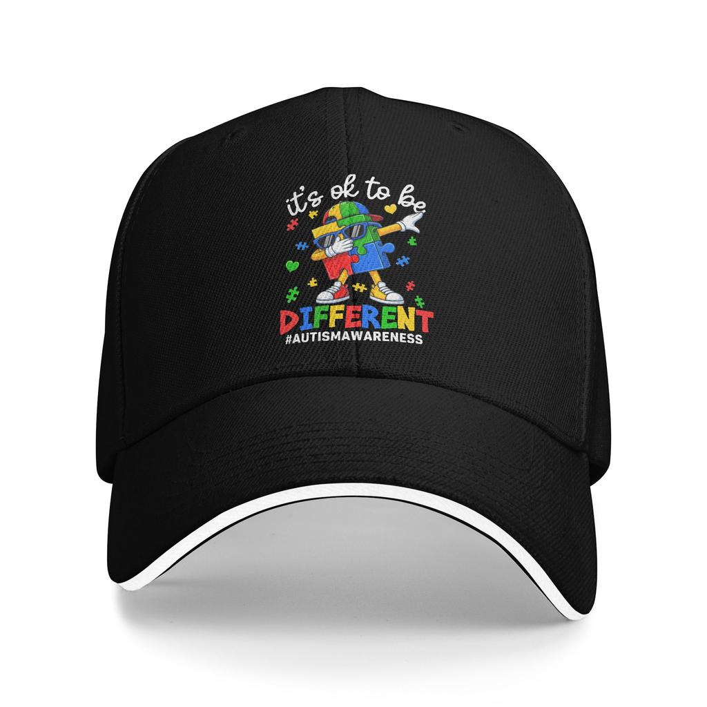 Unisex Women Dabbing Puzzle Autism Awareness Hats Cool Baseball Cap Trucker Hat Golf Headewear Gift