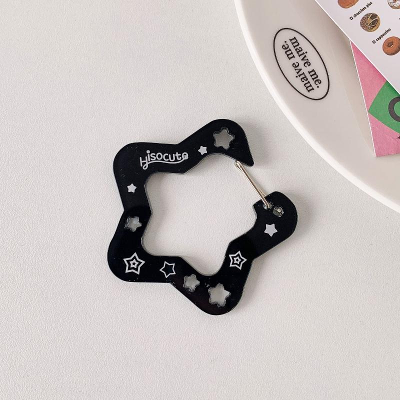 Ins Style Cute Acrylic Cartoon Keychain Holder Kawaii Fruit Cupcake Star Shape Decoration Bag Pendant Hook Keychain