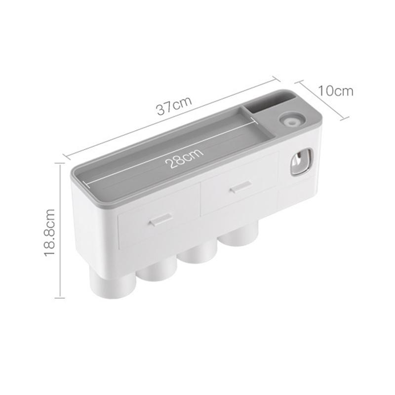 Wall Mounted Toothbrush Holder Multi Function Magnetic Absorption Bathroom Storage Rack with Drawer Toothpaste
