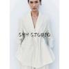Spring New Women's Clothing White Pleated Casual Pants 2420586 Linen Blend Suit Outwear 2464586