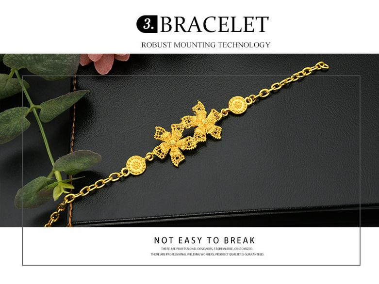 24K Dubai Gold Bridal Jewelry Set: Necklace, Bracelet, Earrings, Ring for African Women