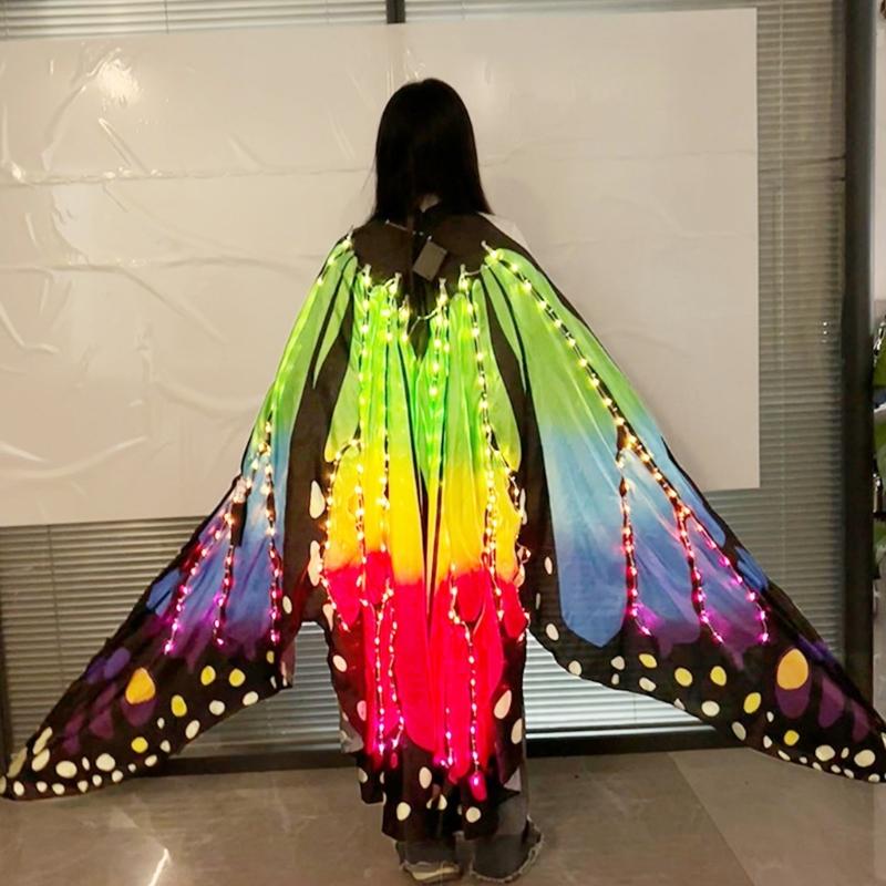 24TE Comfortable Wearable Butterfly Wing with LED Light for Halloween Dance Parties CN