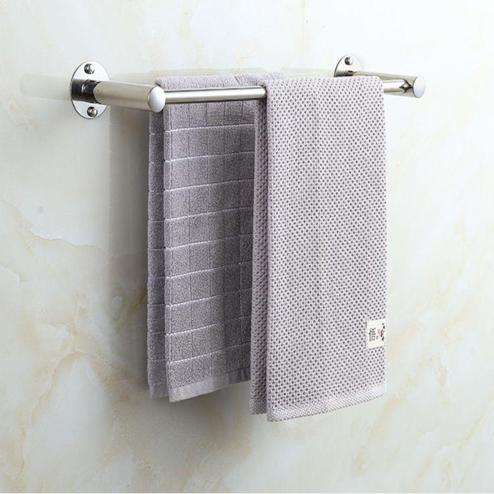 Paslanmaz Çelik Çift Havlu Askısı Gümüş Banyo Havlu Askısı Duvara Monte Banyo
