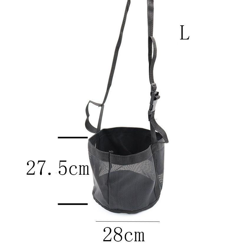 Horse Hay Feeding Bag Neck Hanging Adjustable Slow Feeder Cow Sheep Straw Bag Portable Outdoor Livestock Feed Net Holder