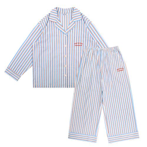 

[Bebedepino Underwear] Blue Stripe Pajama Set_BU53UJ502 [Shipped from Korea] 100% Authentic Blue - S