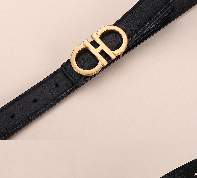 Women's Genuine Leather Casual Belt - Versatile Decorative Accessory for Jeans
