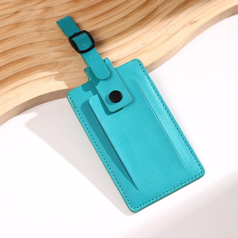 

PU Leather Luggage Tag Suitcase Address Label Travel ID Clip Business Boarding Case Accessories