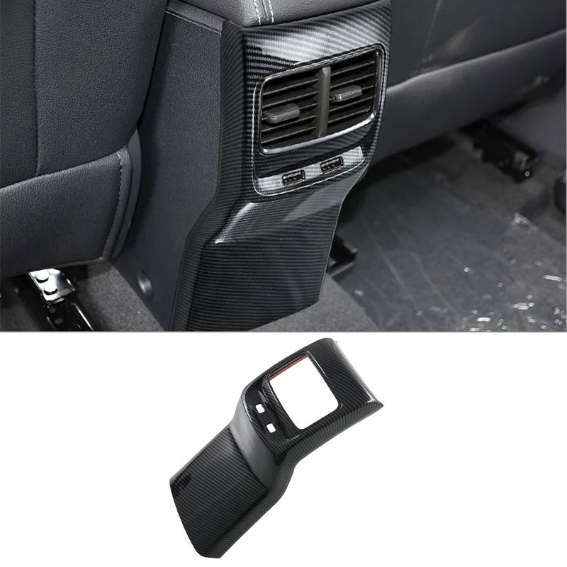 For MG ZS 2017-2019 2020 2023 Carbon Fiber Front Upper Air Condition AC Vent Outlet Cover Trim Sticker Accessories Car Styling