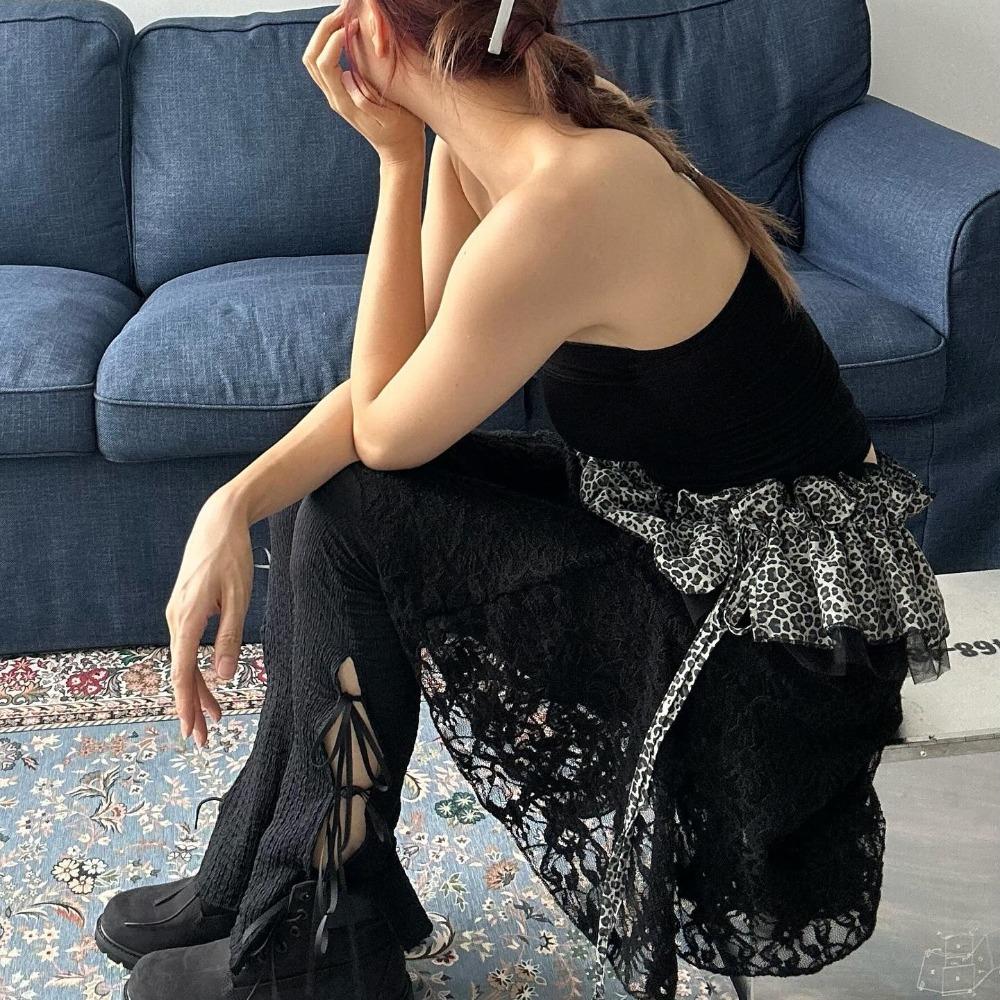 Sweet Ruffled Edge Waistband Shirt Extender Layer Outfits Belt Streetwear