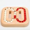 Interactive Wood Bead Puzzle Toy for Kids and Adult with Rotating Beans to Boost Cognitive Ability Fun Family Activity