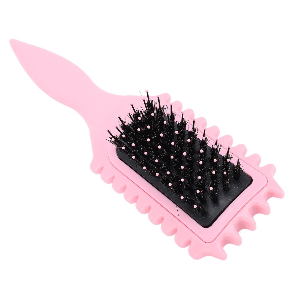 Styling Brush Soft Bristles Ergonomic Handle Curl Defining Brush for Drying Shaping Home Salon Pink
