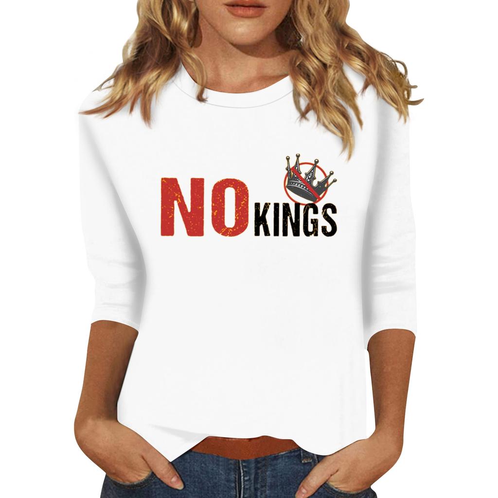 Women's Fashionable Casual Three-quarter Sleeve Round Neck Top