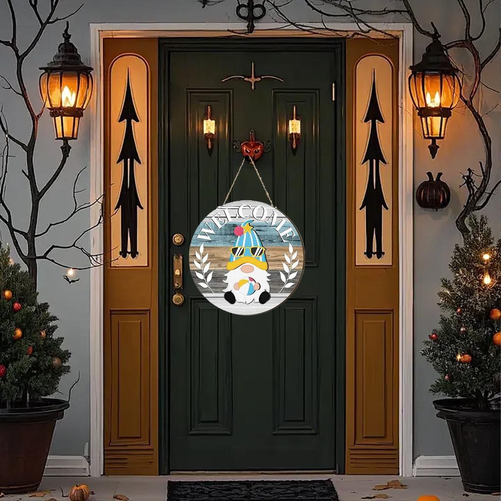 Interchangeable Winter Gnome Welcome Sign Exquisite Wood Decor For Front Door And Porch Christmas Gnomes Decorations