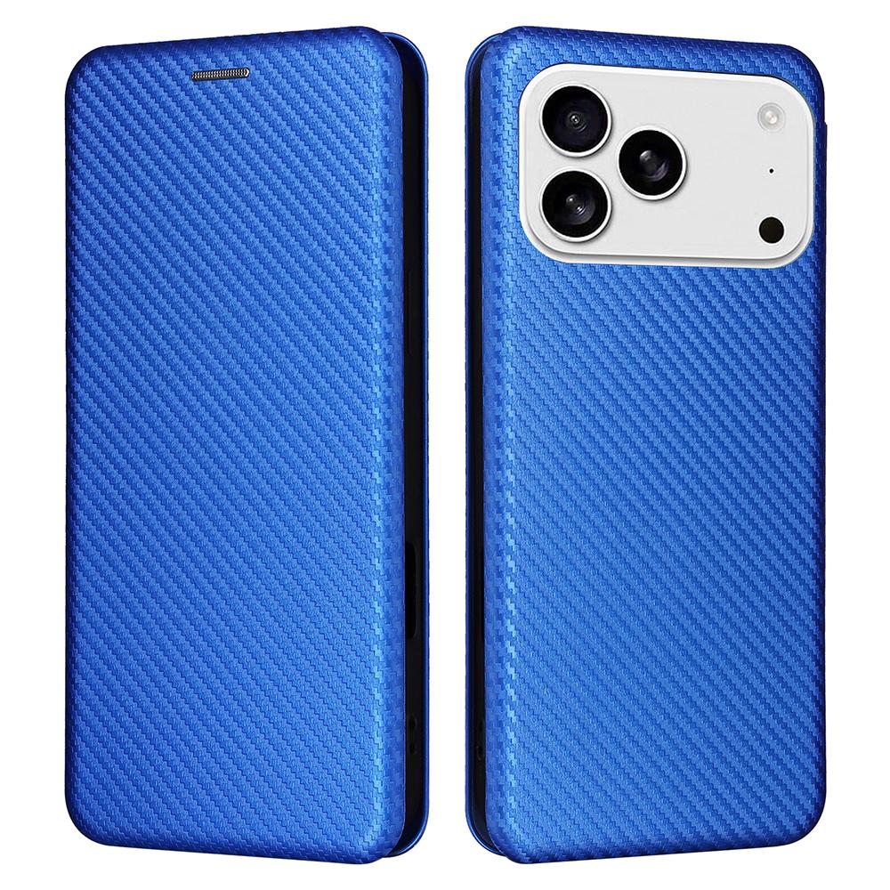 For iPhone 17 Pro Case Carbon Fiber Texture Drop-Proof PU Leather Phone Cover