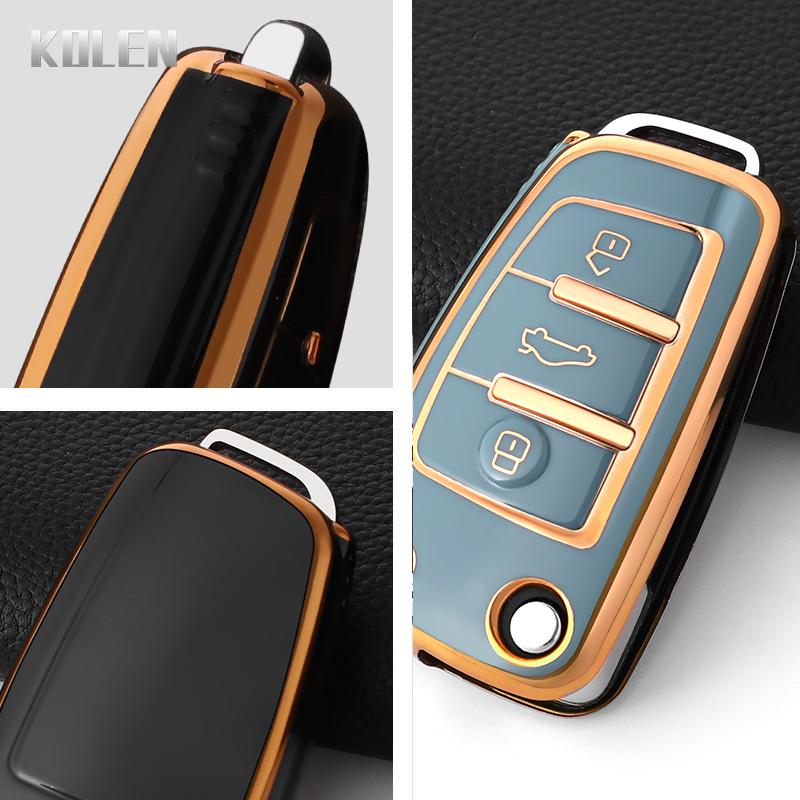 TPU Car Key Case Cover Shell Fob for  C5 C6 R8 A1 A3 A4 A5 A6 A7 Q3 Q5 Q7 S6 B6 B7 B8 8P 8V 8L TT RS RS3 S3 Sline Keychain