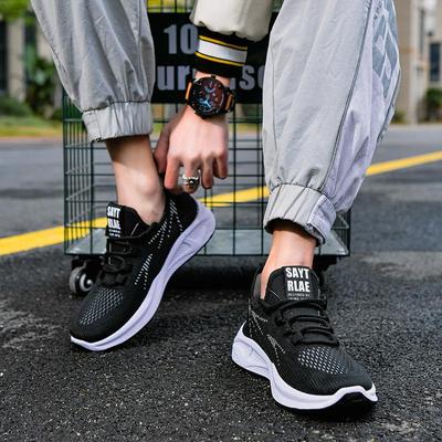 Men's Shoes Running Shoes 2025 Summer New Fashion Korean Version Breathable Tide Shoes Flying Woven Casual Shoes Men's Sports Shoes