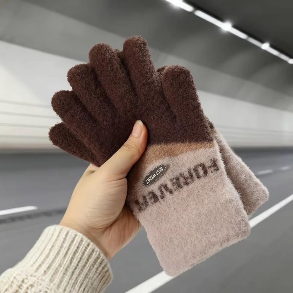 Warm Five-finger Gloves Knitted Cycling Gloves Unisex Touchscreen Gloves