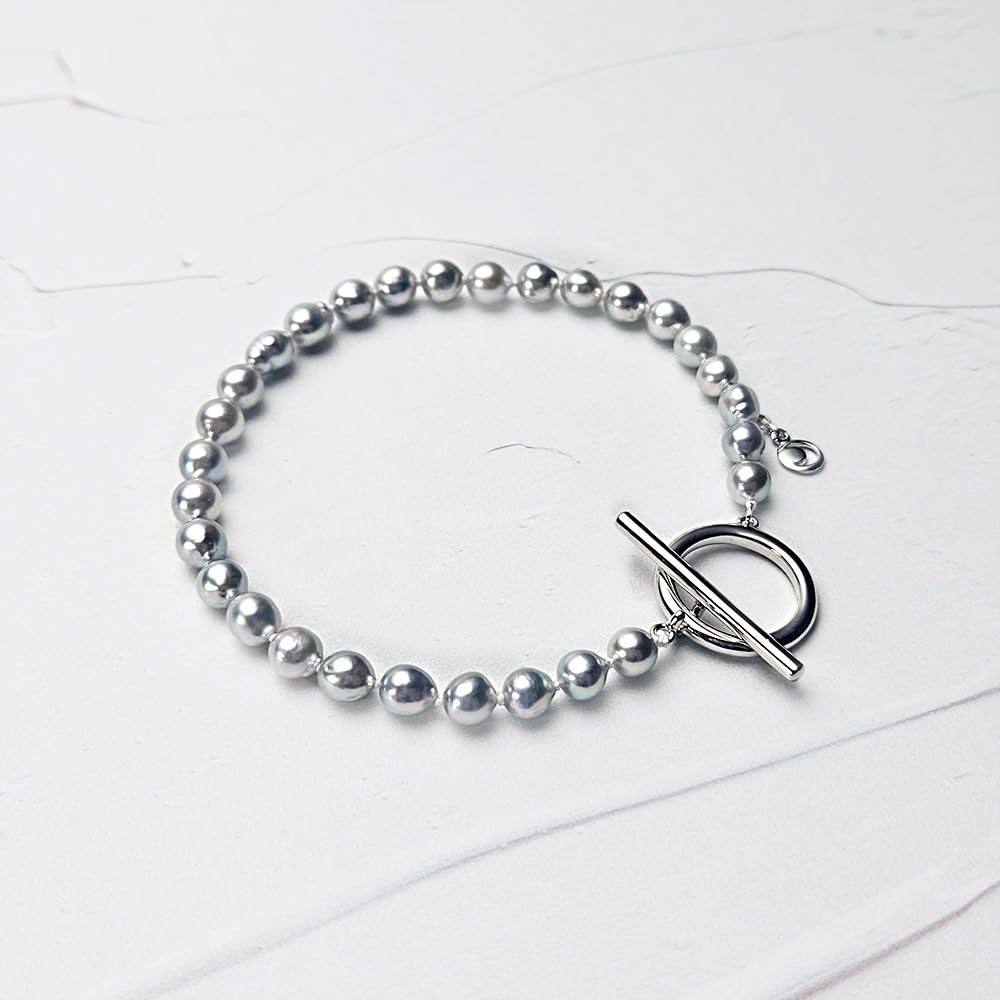 [Moon Label] Baroque Pearl Bracelet 5.0mm Baby PearlAkoya Pearl Bracelet for Women, Men, and Unisex Pearl Bracelet [Gift Wrapped]