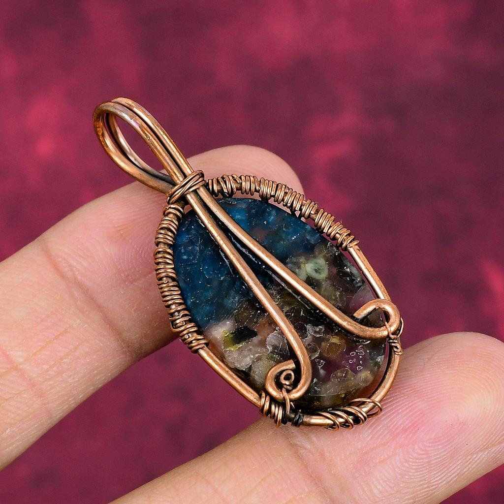 Tree Of Life Copper Watermelon Tourmaline Pendant Copper Wire Wrapped Pendant