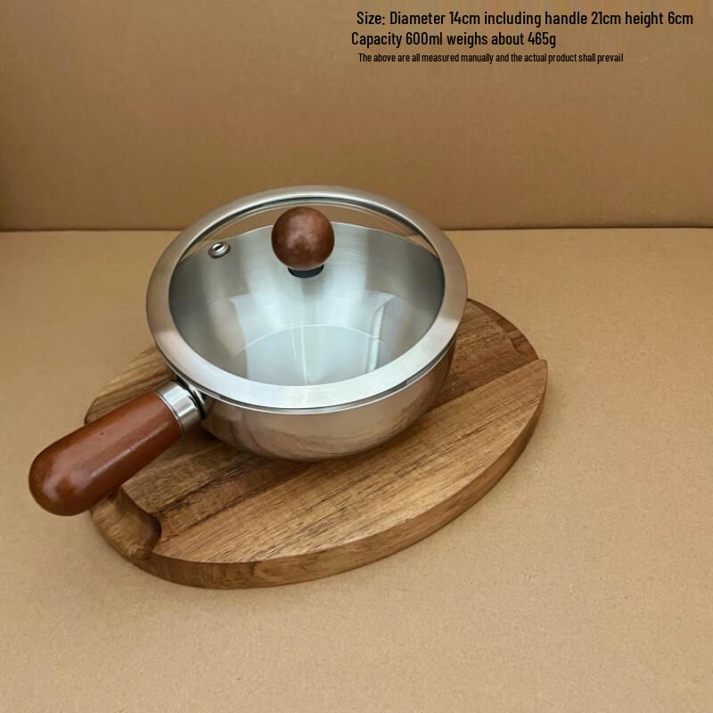 Baizi En 304 Stainless Steel Walnut Handle Bowl