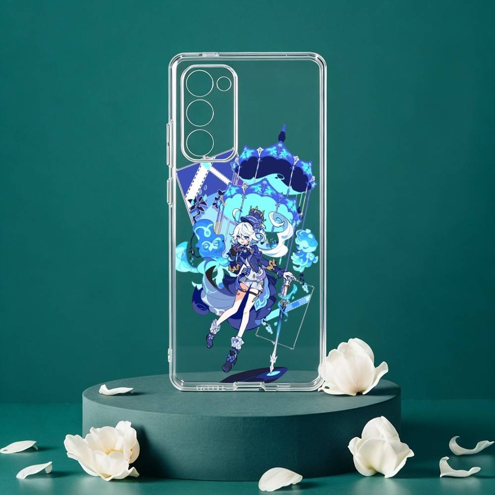 

Genshin Impact F-Furina Phone Case For Samsung Galaxy S24 S25 S23 S22 S21 Plus S24 S25 Transparent Cover Case Samsung S235G