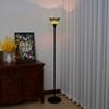 Torchiere Floor Lamp Stained Glass Floor Light Industrial Pole Antique Style Standing Corner Lamp For Living Room