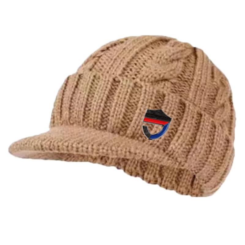 Winter Warm Beanie Sport Hat,Leisure Construction Elasticity Knitted Head Cap with Thermal Lining for Men Middle Aged Elderly