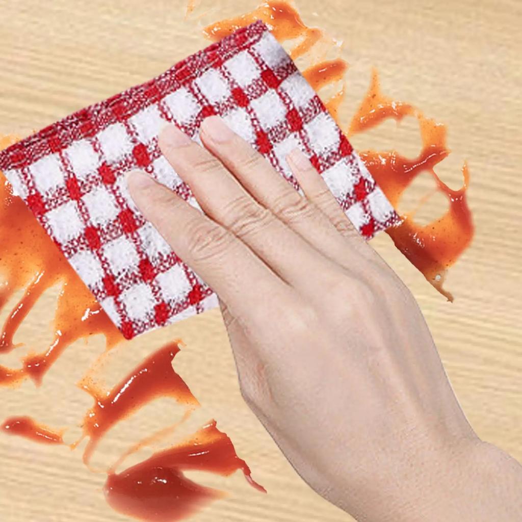 1/6Pcs Terry Tea Towels Kitchen Tea Towels Absorbent Lint Catering Restaurant Cloth Dish Towels Cleaning Cloth Kitchen Cleaning