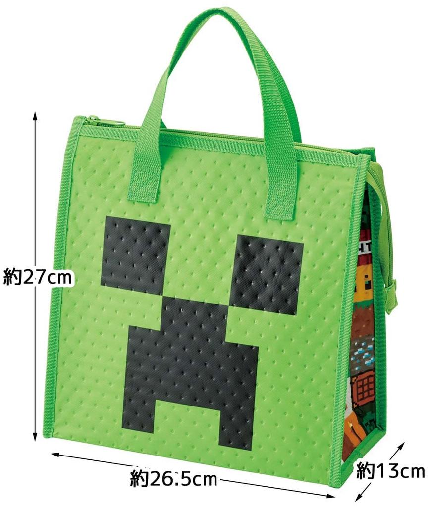 Skater Lunch Bag Insulated Non-Woven Fabric Minecraft Boy's FBC1-A 26.5×27cm