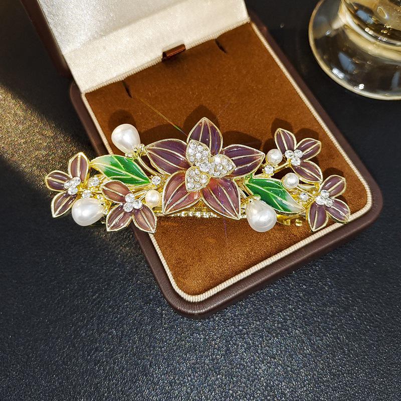 Elegant Retro Butterfly Flower Hairpin with Bow - Hanfu Cheongsam Style