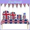 Conjunto de Artigos de Festa da Bandeira Britânica Comemore o Jubileu de Platina 2022 com este Valioso Kit Multifuncional!