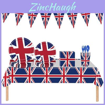 Britische Flagge Partyzubehör Set Gedenken Sie dem Platinjubiläum 2022 mit diesem wertvollen, multifunktionalen Set!