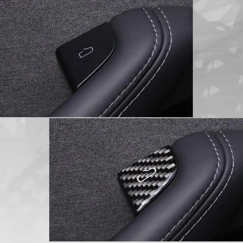 For Tesla Model Y Model 3 Refreshed Version Carbon Fiber Door Switch Button Sticker Interior Decoration Accessories