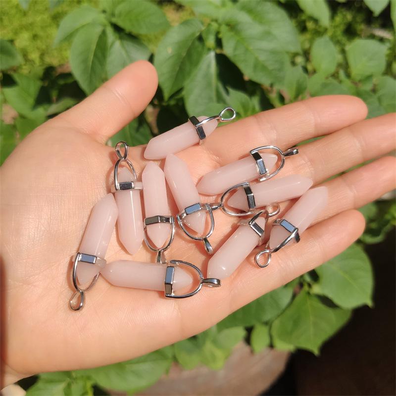 Crystal Hexagonal Pendant Necklace - European & American Popular Luminous Bullet Head Design