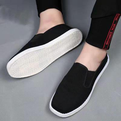 Homens Primavera Respirável Ao Ar Livre Velho Pequim Preto Pano Sapatos Casuais Outono Feitos À Mão Solado Macio Único Sapatos de Trabalho Slip-ons 38-45