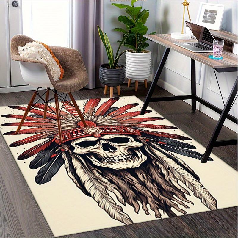 1pc. Indian Chief Feather Headdress Rug for Home Decor, Office Carpet, Chair Cover, Outdoor Mat, Gift Idea