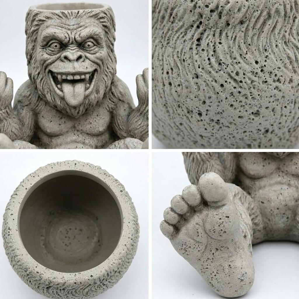 Animal Planters Resin Rock On Ape Weather-Resistant Funny Animal Patio Flower Pots For Indoor Outdoor Garden Backyard Patio