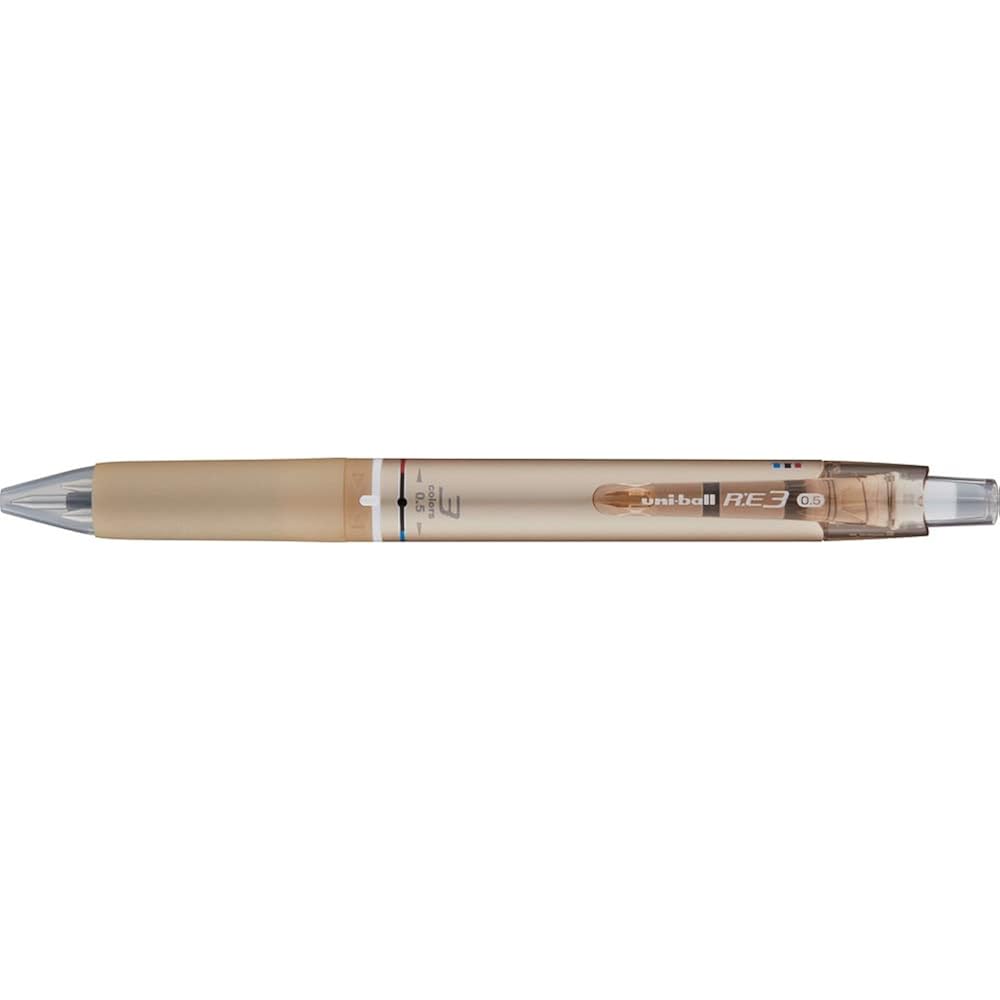 Mitsubishi Pencil Erasable 3 Color Ballpoint Pen Uniball RE3 0.5 Champagne Gold URE350005.25