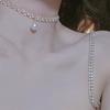 Women Choker Necklace Faux Pearl Hollow Out Short Adjustable Extended Length Luxury Polished Lady Neck Decoration Jewelry Women Party Prom Pendant