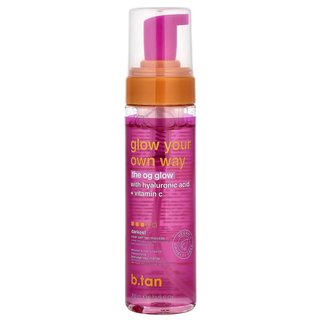 b.tan, Glow Your Own Way, The OG Glow, Clear Self Tan Mousse, Darkest, 200ml (6.7fl oz)