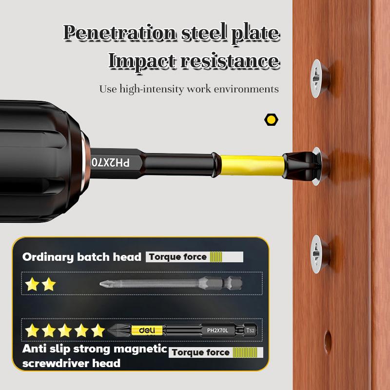 Magnetic Anti-shock Batch Head High Hardness Non-Slip Impact Bits Cross Screwdriver 25/50/65/70/90mm Screwdriver Set