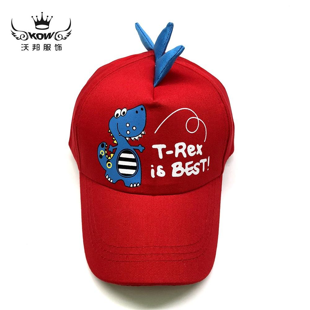 JYL TS Сделай сам Динозавр Детская Кепка С принтом Мультяшная Бейсболка Хлопок red_52-54CM солнечное сияние