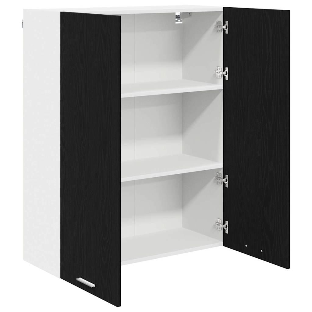 Hanging Cabinet with Storage Black Oak Effect 80 X 31 X 100 Cm