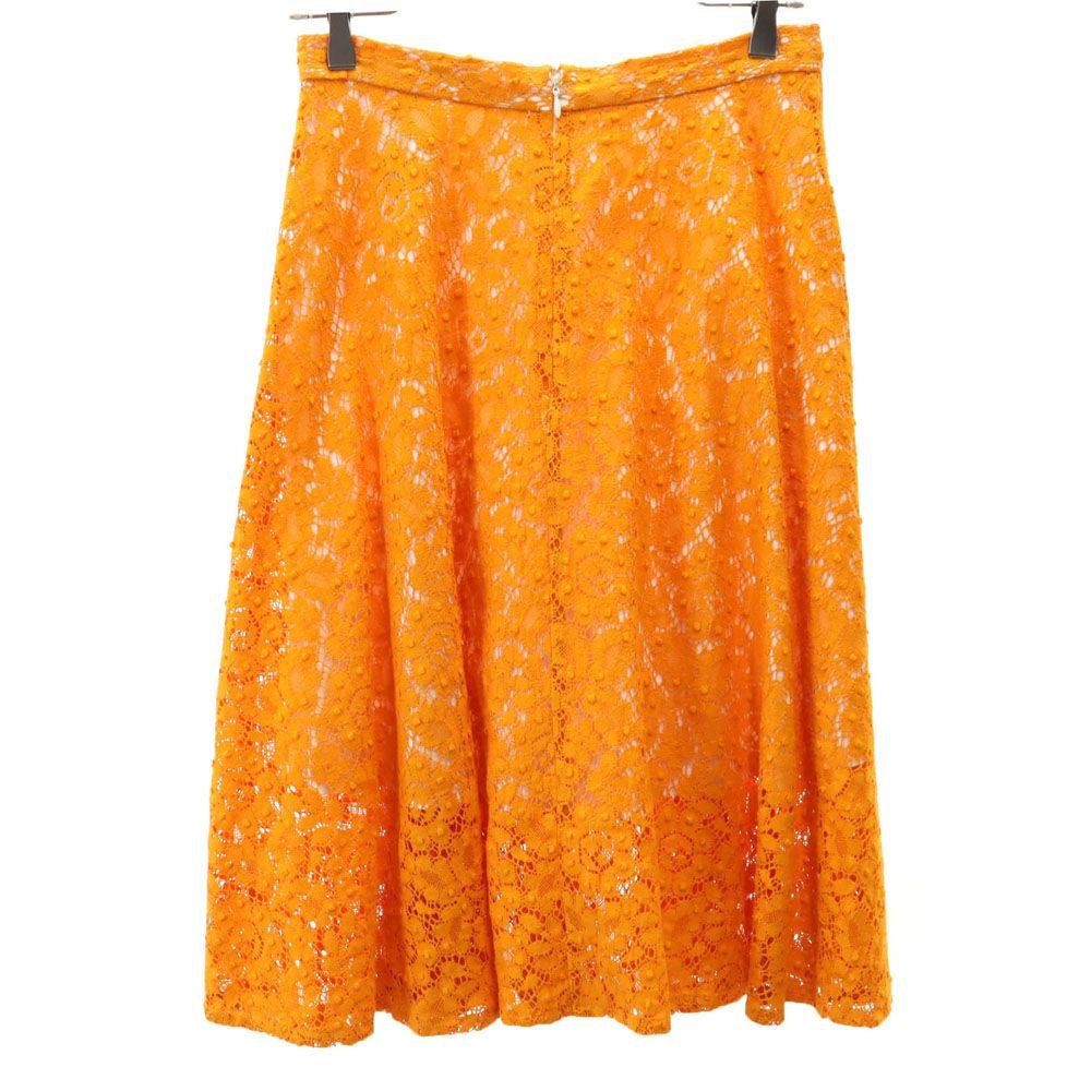 MSGM made in Italy Midi length race skirt 42 Orange Back zip Women Used