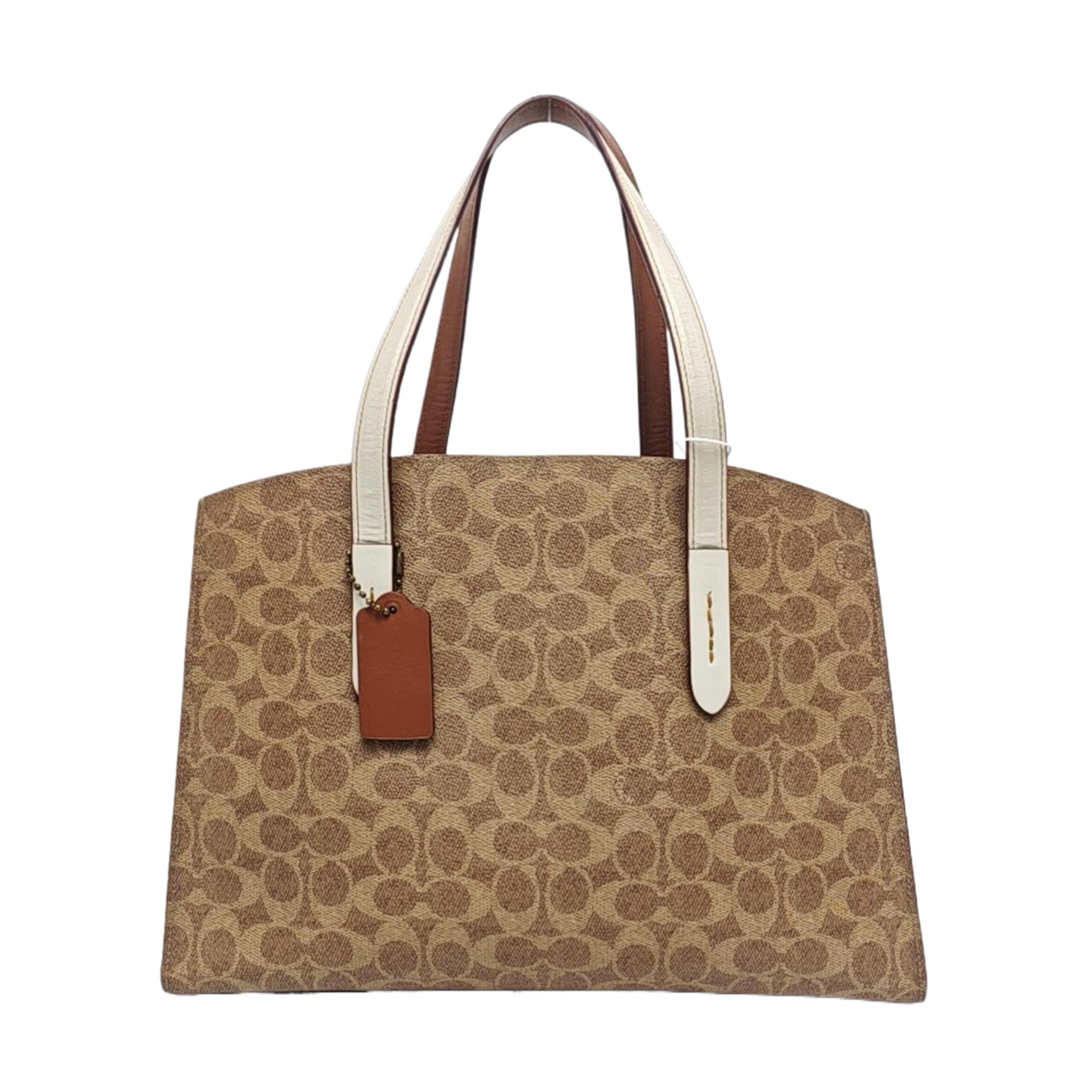 [Pre-Owned] Brown Coated Canvas Tote Bag - Very Good #RA7L2E ONE SIZE