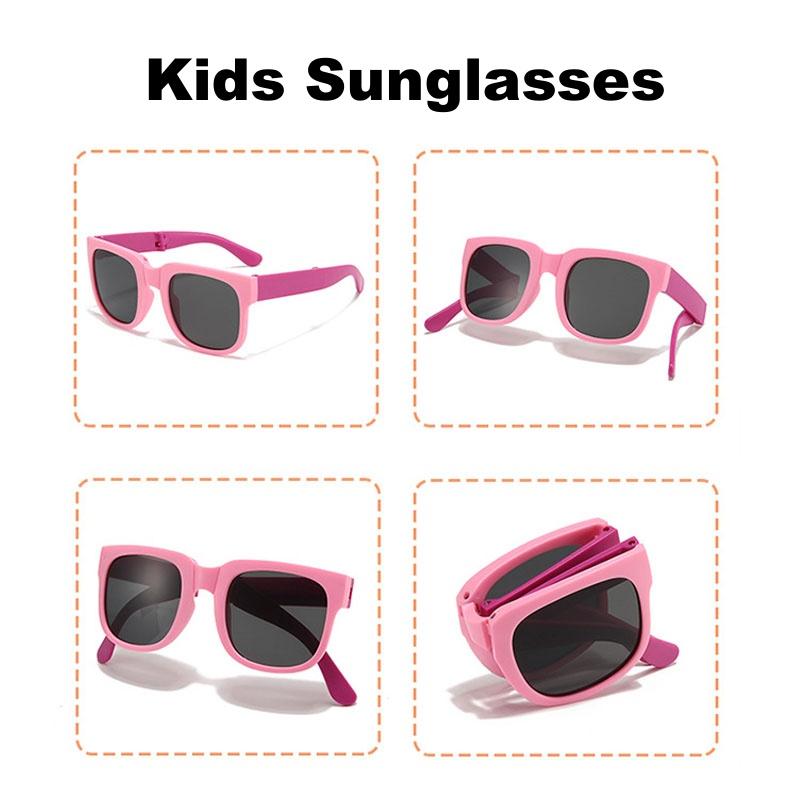 New Fashion Children Foldable Sunglasses Kids Cute Lovely Colorful Travel Eye Protection Glasses Retro Sunglasses For Boys Girls