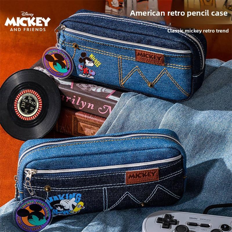 Mickey Mouse Retro Stationery Organizer With Denim Fabric For Middle School And High School