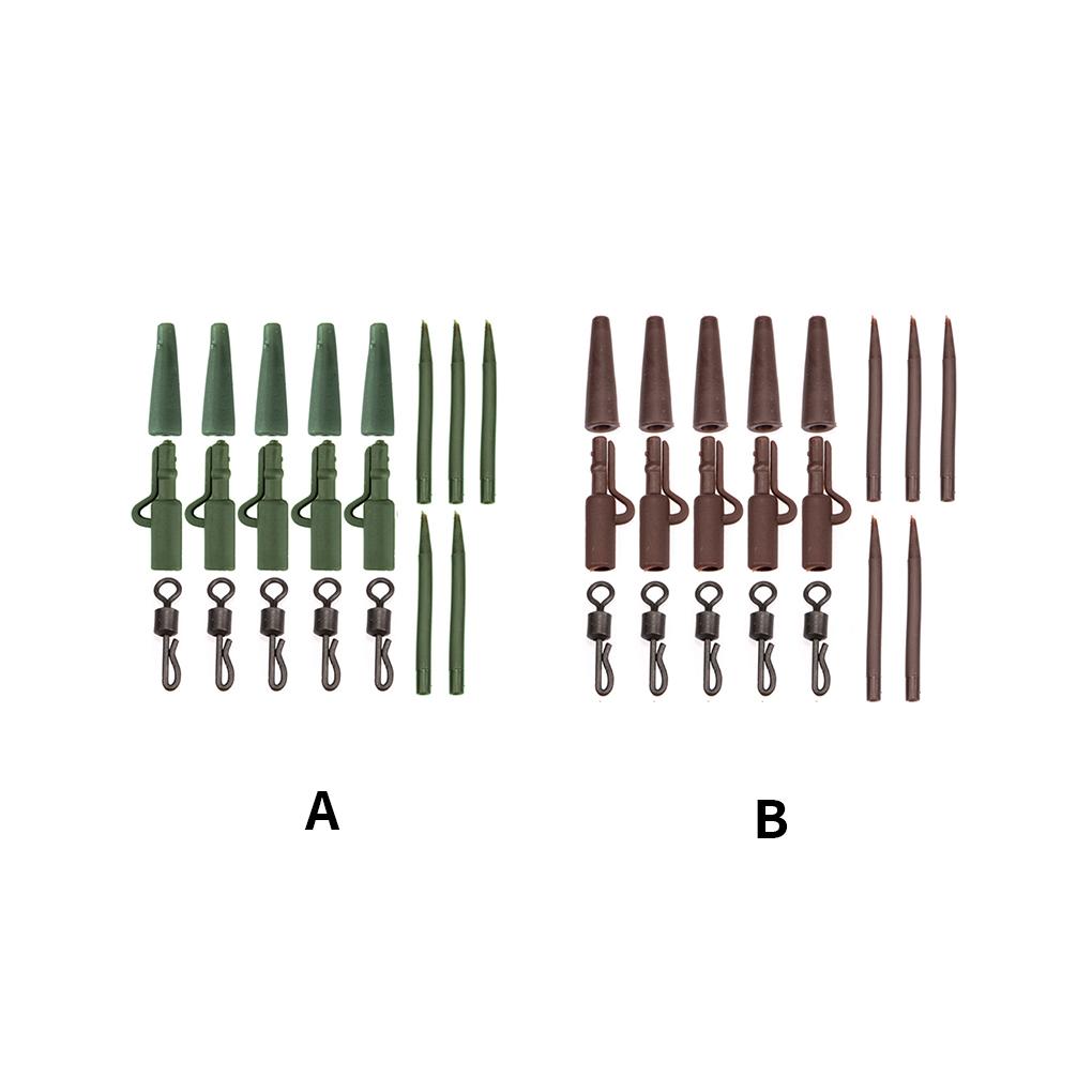 20pcs Carp Fish Accessories Leads Clip Professional Wear-resistant Quick Change Swivel Tail Rubber Reusable Fishing Tackle
