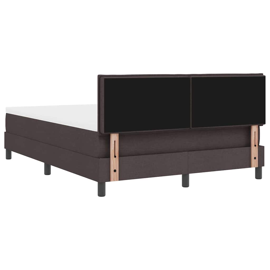 Boxspring Bed with Headboard Dark Brown 160 X 200 Cm Fabric